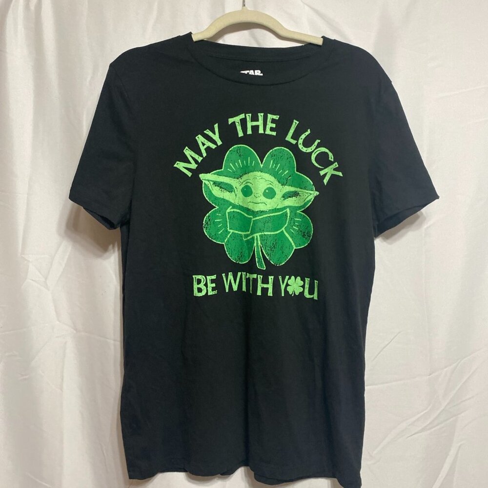 Star Wars May The Luck Be With You L Black T-Shirt